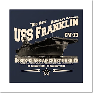USS FRANKLIN CV-13 aircraft carrier veterans Posters and Art